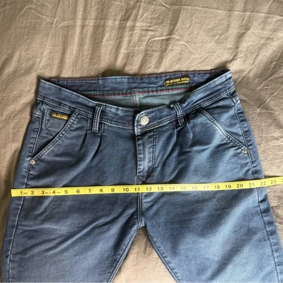 G-STAR RAW Men’s Skinny Jeans Dark Blue w/ Pleated Moto Detail Size 36 Denim Y2K - Picture 7 of 15